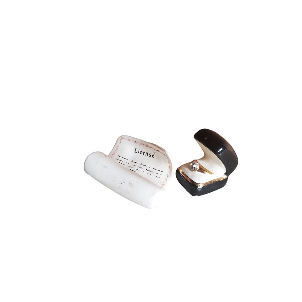 Vintage Arcadia Marriage salt and pepper shakers